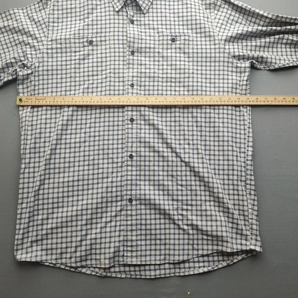 Wrangler Authentics Men's‎ Blue Check Button Up Shirt XLT Long Sleeve